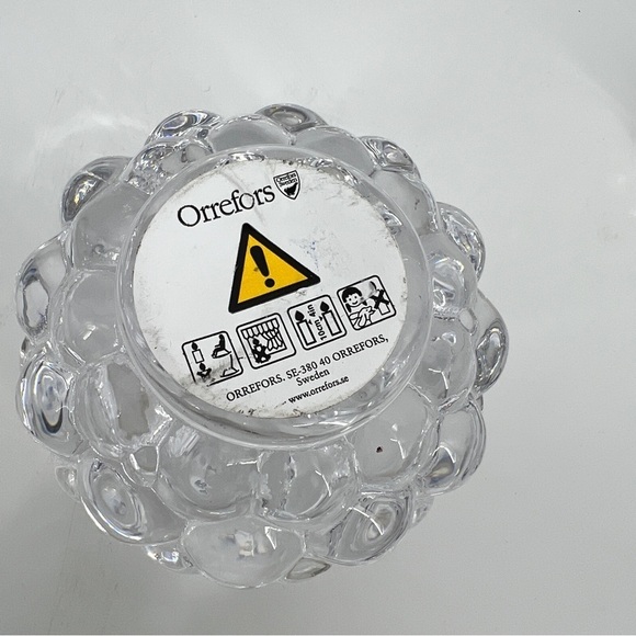 Orrefors Raspberry Hallon Bubble crystal candle holder candlestick Anne Nilsson - Picture 7 of 7